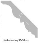 Beuken kroonlijst Hoekafmeting afm 98x98mm - Afbeelding 2