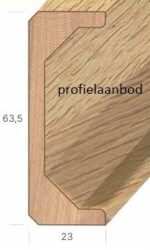 Greeplijst op Maat - Model C - afm 23x60mm  - Tot 1700mm - Afbeelding 2