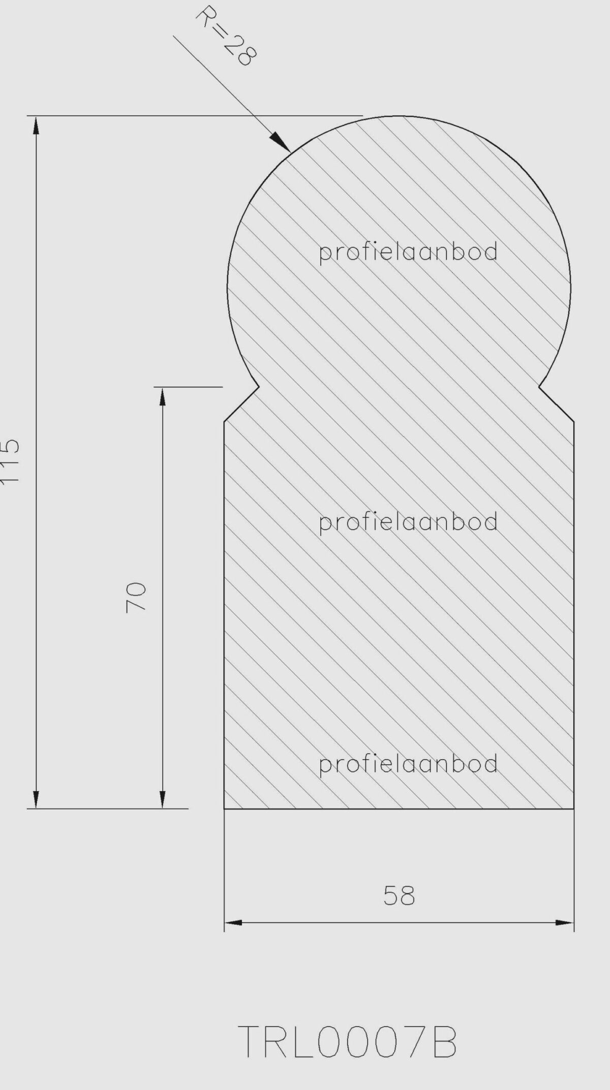 TRL0007B - Leuning 58x115mm - Afbeelding 1
