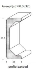 Greeplijst op Maat - Model C - afm 23x60mm  - Tot 1700mm