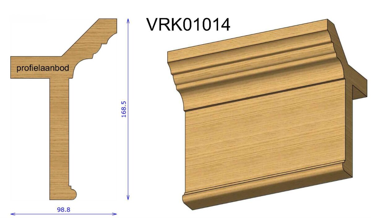 14 - Kroonlijst hoek 99x168mm L=3000mm - Afbeelding 1