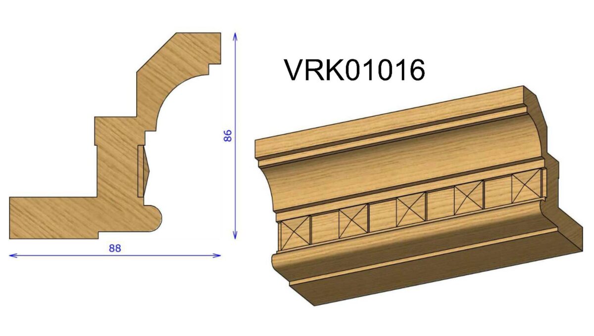 16 - Kroonlijst hoek 88x86mm L=3600MM - Afbeelding 1