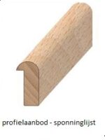Houten halfronde lijst met sponning, 3D productafbeelding eindaanzicht