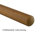 45 - Iroko Stok of Leuning op maat - Diameter 45mm - Tot 1750mm